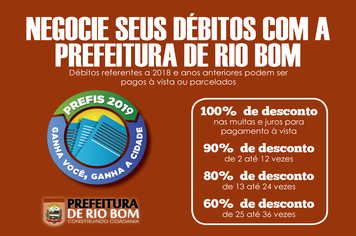 Prefeitura de Rio Bom concede desconto em refinanciamento de tributos