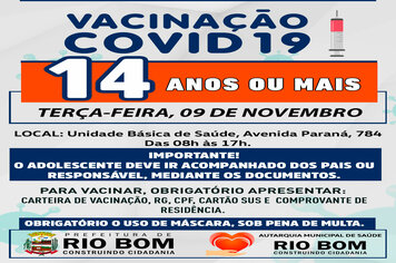 Covid-19: Vacinação para pessoas com 14 anos ou mais começa nesta terça-feira, 09