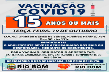 Covid-19: Vacinação para pessoas com 15 anos ou mais começa nesta terça-feira, 19