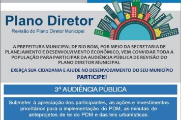 3ª Audiência Pública da Revisão do Plano Diretor Municipal de Rio Bom acontece em agosto