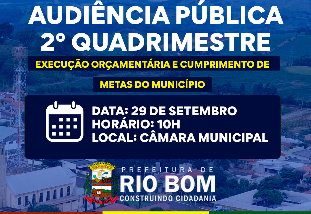 Audiência Pública 2º Quadrimestre apresenta execução orçamentária e cumprimento de metas em Rio Bom