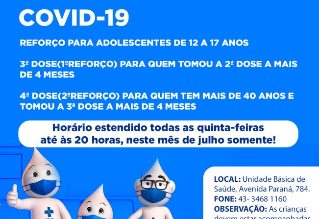 Comunicado Covid-19: Saúde faz chamado para o reforço da vacinação contra a Covid-19