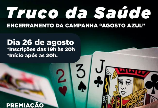 Saúde de Rio Bom encerrará campanha Agosto Azul com torneio de truco