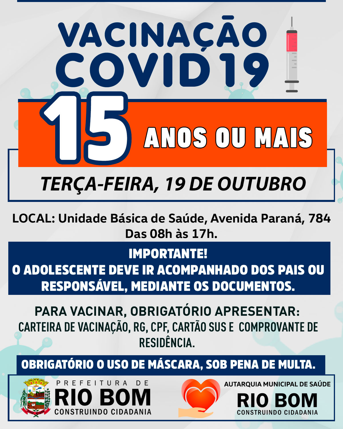 Covid-19: Vacinação para pessoas com 15 anos ou mais começa nesta terça-feira, 19