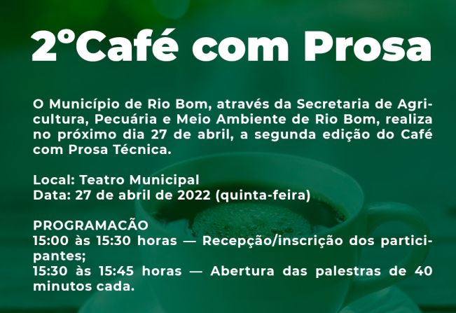 Rio Bom realiza segunda edição do Café Com Prosa Técnica